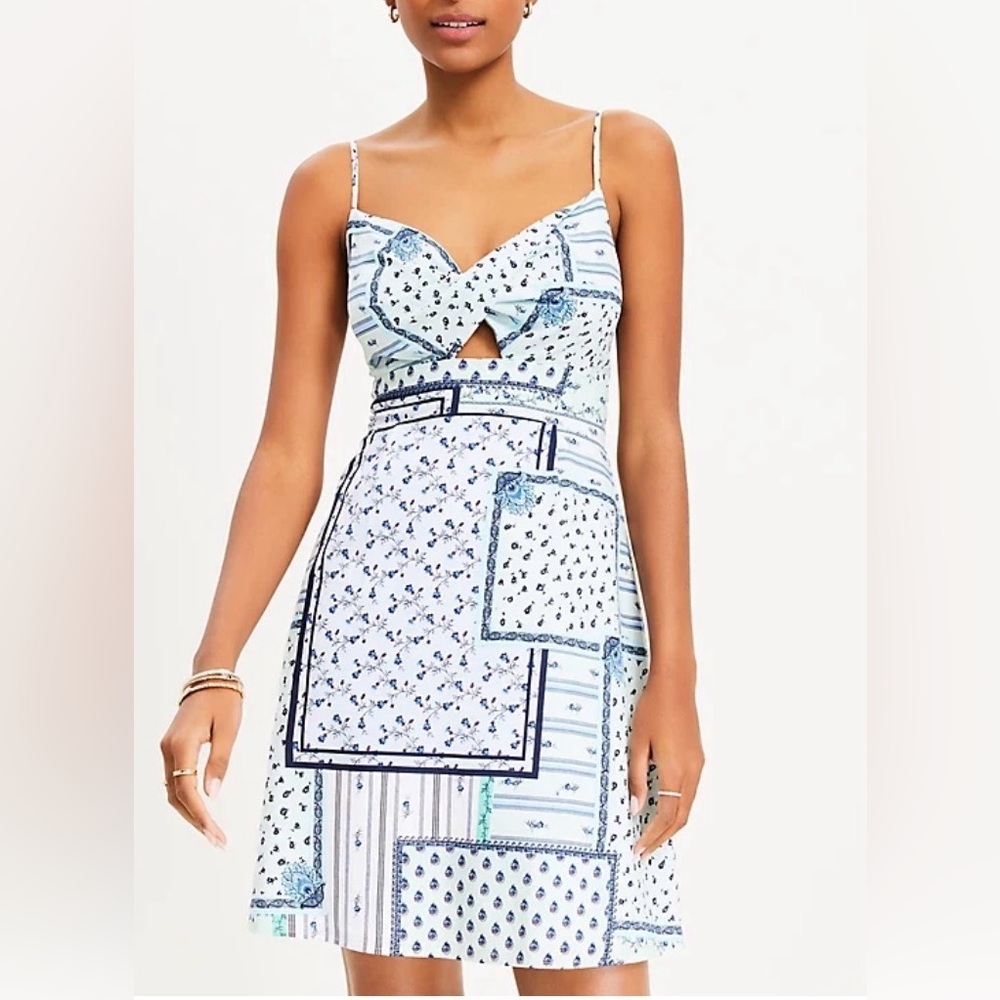 Loft NWT patchwork cut out cami dress, size 6